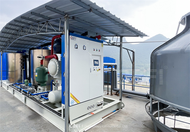 Máquina de hielo en escamas industrial CBFI en Maldivas